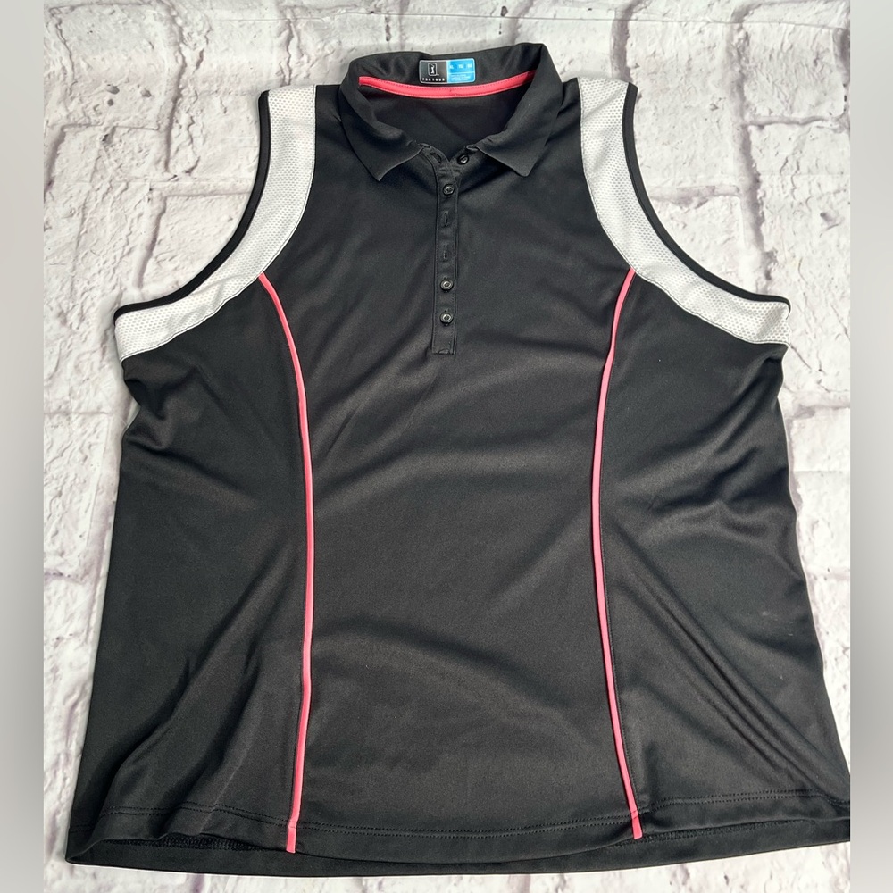 NICKLAUS FOR HER Women's Racer Back Blocking Sleeveless Polo size XL